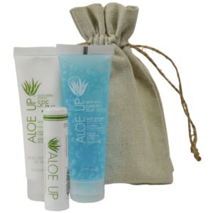 Aloe+Up+Linen+Drawstring+Bag+with+White+Collection+Sunscreen