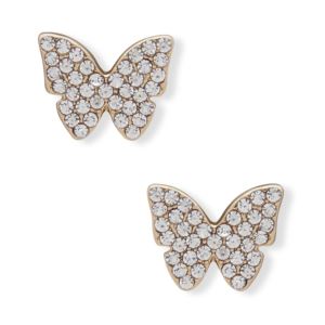 Pave+Butterfly+Stud+Earrings+Silver