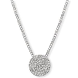 Pave+Disc+Necklace+Silver