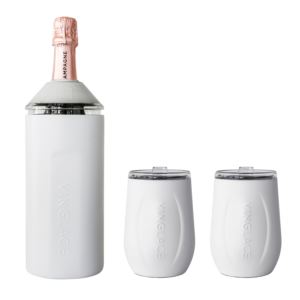 Wine+Chiller+Gift+Set+w%2F+2+Tumblers+White