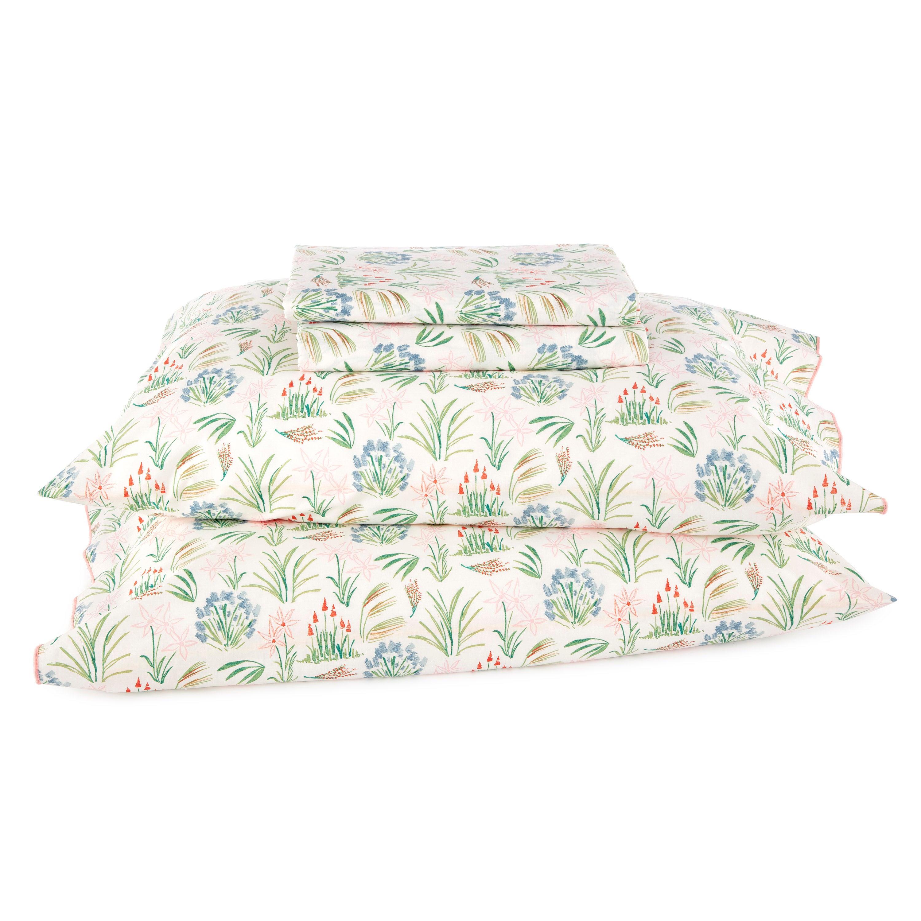 Waverly Botanical White Sheet Set Queen