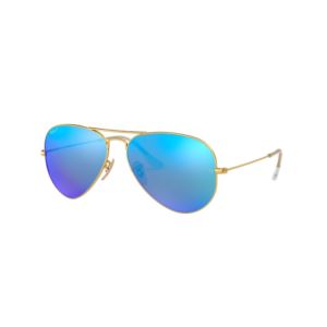 Polarized Aviator Sunglasses - Matte Gold/ Blue Mirror 0RB30251124L