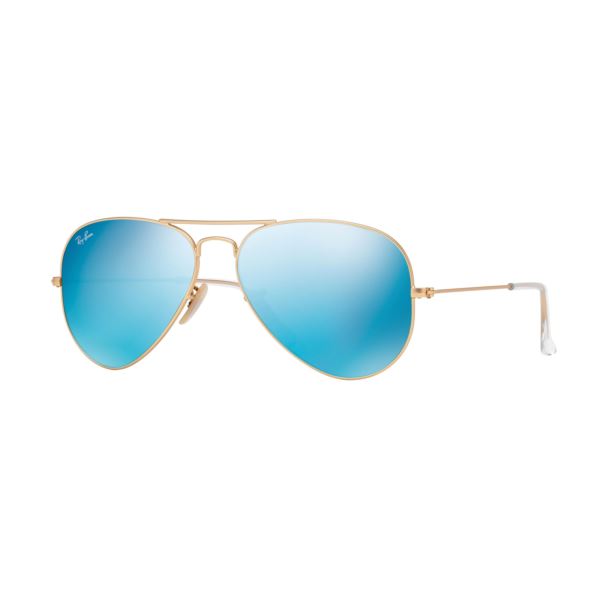 Aviator Sunglasses - Gold/Blue Flash Lenses 0RB30251121755