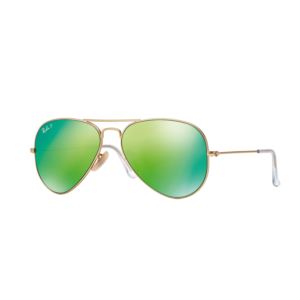 Polarized Aviator Sunglasses - Matte Gold/Green Mirror 0RB3025112P9
