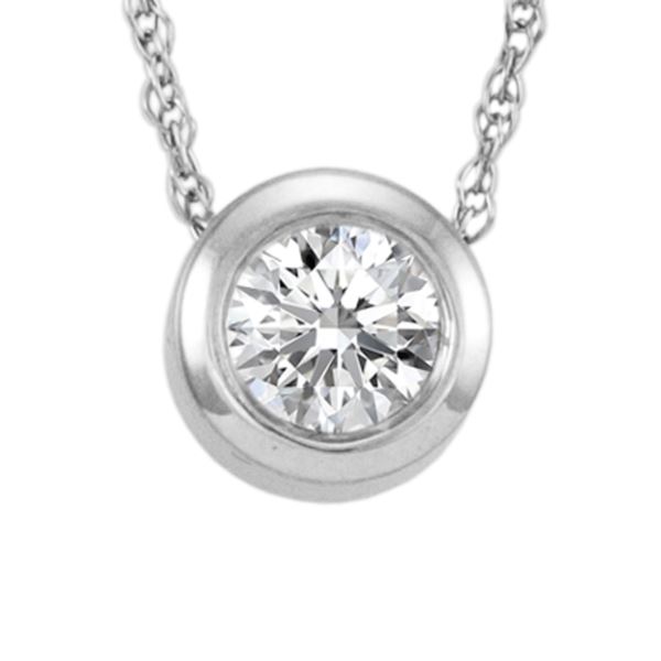 Diamond Dream Bezel Necklace .05tcw, White Gold