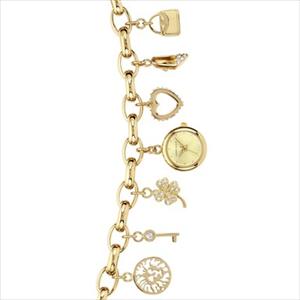 Women's Gold-Tone Charm Bracelet Watch 10-7604CHRM