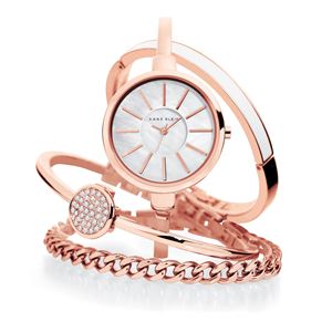 Women's Interchangeable Rose Gold Bangle Bracelet Watch Set AK-1470RGST