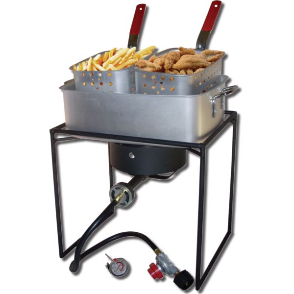 16-Inch Propane Outdoor Cooker with Aluminum Pan and 2 Frying Baskets 1618