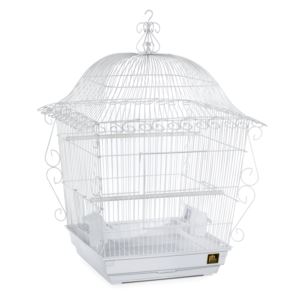 Scrollwork+Bird+Cage+White