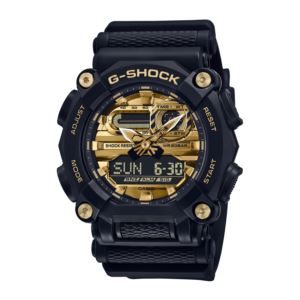 Mens+G-Shock+Astro+World+Ana%2FDigi+Black+Resin+Watch+Gold+Dial