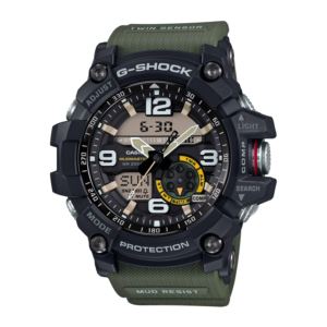 Mens+Mudmaster+Analog%2FDigital+Green+Cloth+Band+Watch+Black+Dial