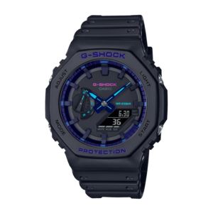 Mens+G-Shock+Virtual+Black+Resin+Analog%2FDigital+Watch+Blue+Violet+Dial