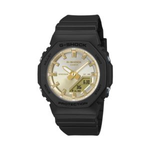 Ladies%27+Sunset+Glow+Ana%2FDigi+Black+Resin+Watch+Gold+Dial