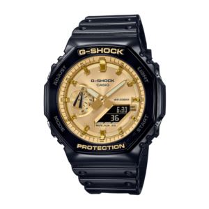 Men%27s+G-Shock+Octagon+Slim+Ana-Digi+Black+Watch+Gold+Dial