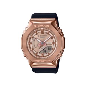 Ladies+G-Shock+Analog%2FDigital+Rose+Gold+%26+Black+Strap+Watch+Rose+Gold+Dial