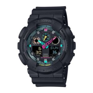 Men%27s+GA-100+Black+Resin+Watch+w%2F+Fluorescent+Accents