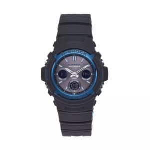 Mens+Tough+Solar+AnalogDigital+Black+Resin+Watch+Black+Dial