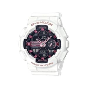 Ladies+Compact+G-Shock+White+Analog%2FDigital+Resin+Watch+Black+Dial
