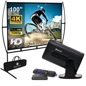 Mini+LED+Projector+portable+screen+Roku+Streaming+stick