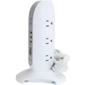 Emerson+5-Outlet+and+3-USB+Charging+Tower