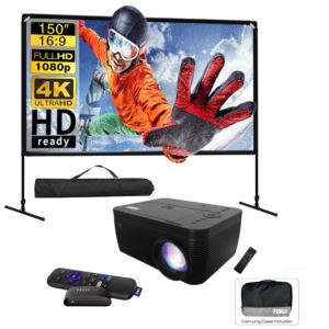 Naxa+Home+Theater+Projector+bundle+with+Roku+Screen