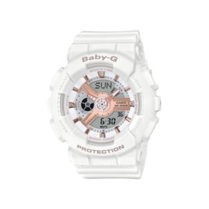 Ladies+Baby-G+Analog%2FDigital+White+Band+Watch+Rose+Gold