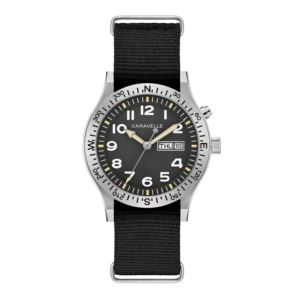 Mens+Field+Light+Up+Silver+Black+Nylon+Strap+Watch+Black+Dial