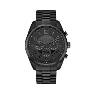 Men%27s+Black+Ion-Plated+Chronograph+Watch+Black+Dial