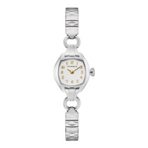 Ladies+Classic+Cocktail+SilverTone+Stainless+Steel+Watch+Silver+Dial