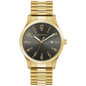 Men%27s+Gold-Tone+Expansion+Watch+Gray+Dial