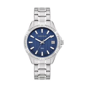 Ladies+Aqualuxx+SilverTone+Stainless+Steel+Crystal+Watch+Blue+Dial