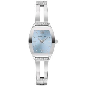 Ladies+Modern+Silver-Tone+Stainless+Steel+Expansion+Watch+Light+Blue+Dial