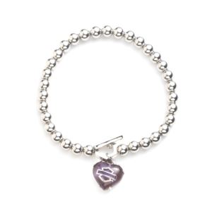 Amethyst+Heart+Bar+Shield+Bracelet