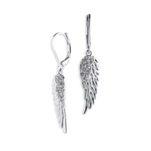 Wing+Drop+Earrings+Silver