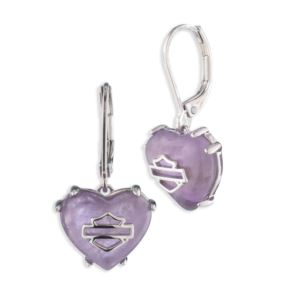 Amethyst+Heart+Bar+Shield+Drop+Earrings