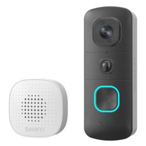 Evo+Wireless+Video+Doorbell+w+SwannShield+AI+Voice+Assistant+Black