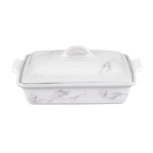 Le+Creuset+Heritage+Covered+4Qt.+Rectangular+Casserole+-+Marble+Applique
