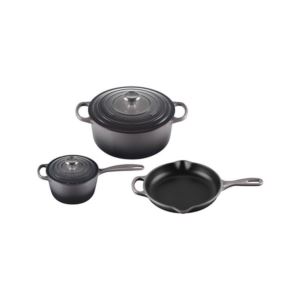Le+Creuset+5Pc+Signature+Set+-+Oyster+%285.5+qt.+Sig.+RDO%2C+1.75+qt.+Sig.+Saucepan%2C+9%22+Sig.+Skillet%29