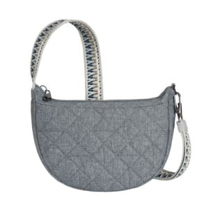 Boho+Anti-Theft+Crescent+Crossbody+Geo+Gray+Heather