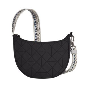 Boho+Anti-Theft+Crescent+Crossbody+Geo+Black