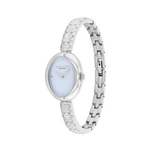 Ladies%27+Sammy+Silver-Tone+Stainless+Steel+Oval+Watch+Pale+Blue+Dial