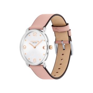 Ladies+Elliot+Silver+Blush+Leather+Strap+Watch+Silver+Dial