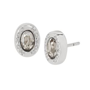 Signature+Logo+Crystal+Stud+Earrings+Silver