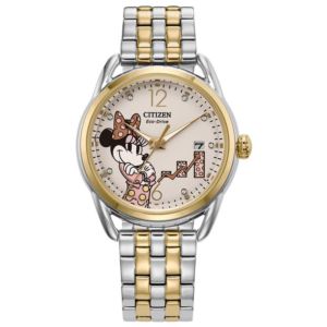 Ladies%27+Empowered+Minnie+Mouse+Two-Tone+Stainless+Steel+Watch+Cream+Dial