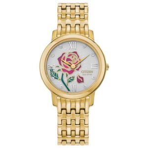 Ladies%27+Belle+Diamond+Eco-Drive+Gold-Tone+Stainless+Steel+Watch+Champagne+Dial
