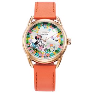 Ladies%27+Gardening+Minnie+Eco-Drive+Coral+Leather+Strap+Watch+Silver+Dial
