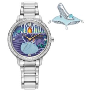 Ladies%27+Cinderella+Eco-Drive+Silver-Tone+Stainless+Steel+Watch+Cinderella+Dial