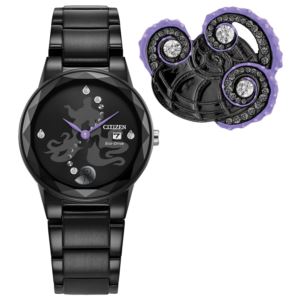 Ladies+Ursula+Eco-Drive+Black+Ion-Plated+Stainless+Steel+Watch+Black+Dial