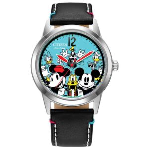 Unisex+Sensational+Six+Eco-Drive+Black+Leather+Strap+Watch+Blue+Dial