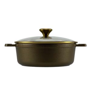 qt+Refined+Collection+Cast+Iron+Dutch+Oven+Saucepan+w+Glass+Lid
